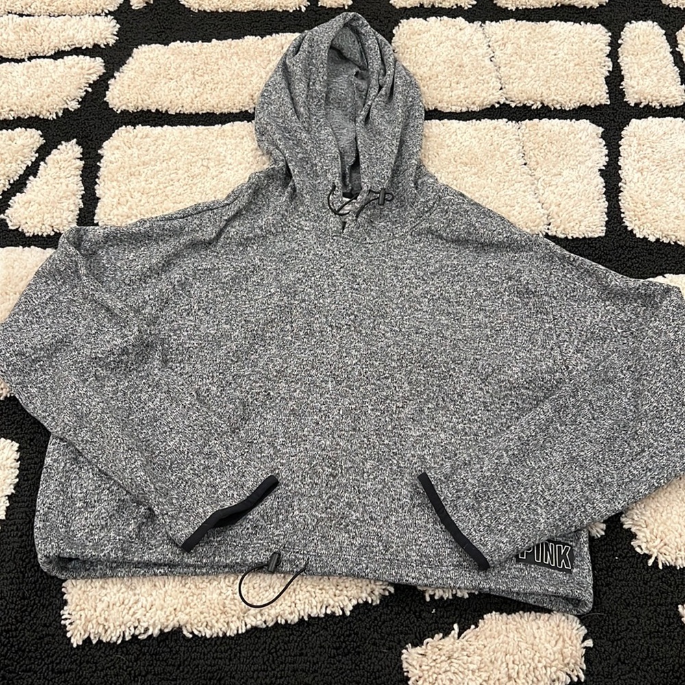 Pink grey cropped sweatshirt
